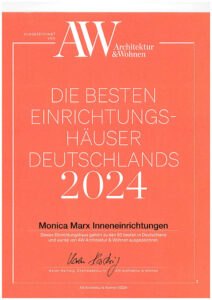 Auszeichnung der Zeitschrift Architektur & Wohnen für Monica Marx Inneneinrichtungen